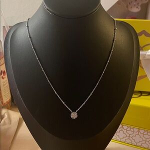 Kendra Scott Silver Necklace with Dazzling Pendant